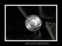 ENTITA' XV IX'98/ VII '99 - combustione di tela dipinta. Diametro nucleo sfera ceneri cm 6, diametro sfera esterna plexiglass cm 12