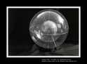 ENTITA' XVIII XI'98/IX '99 - combustione di tela. Diametro nucleo sfera ceneri cm 10,7, diametro sfera esterna plexiglass cm 25