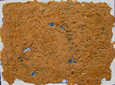 37.disegno a penna blu-nera coperto da sabbia e graniglia di marmo. 12-'90 cm.24X32
